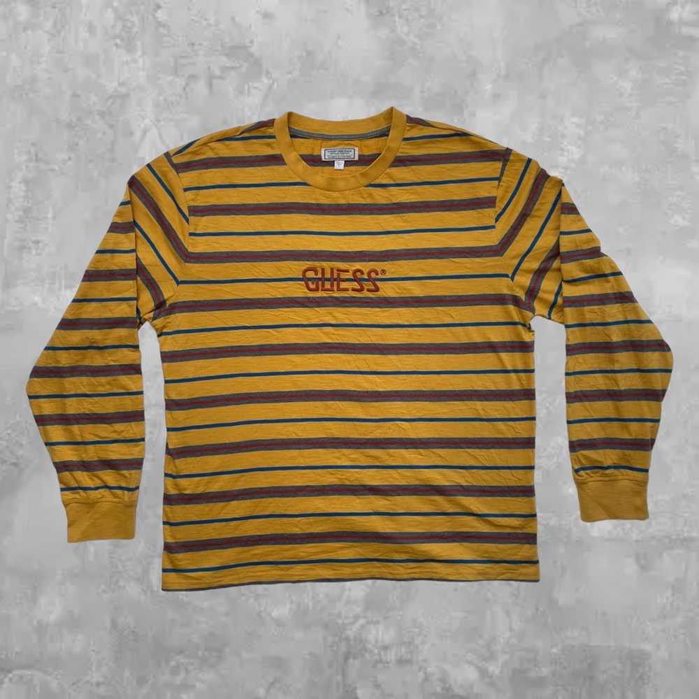 Vintage Guess Striped Long Sleeve T-Shirt